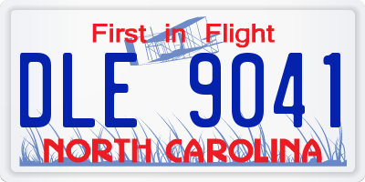 NC license plate DLE9041