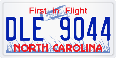 NC license plate DLE9044