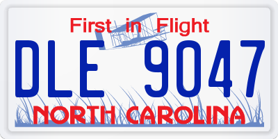 NC license plate DLE9047