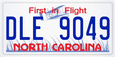 NC license plate DLE9049