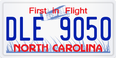 NC license plate DLE9050