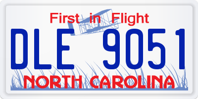 NC license plate DLE9051
