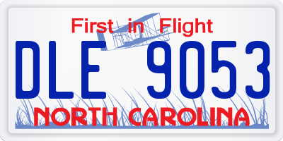 NC license plate DLE9053