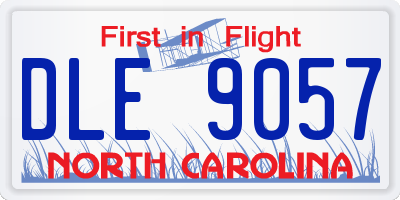 NC license plate DLE9057