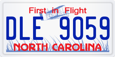 NC license plate DLE9059