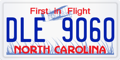 NC license plate DLE9060
