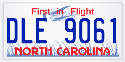 NC license plate DLE9061