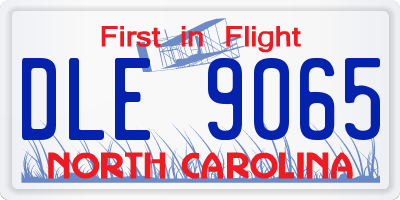 NC license plate DLE9065