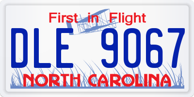 NC license plate DLE9067