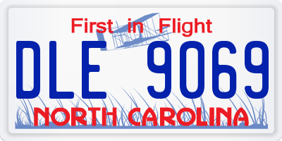 NC license plate DLE9069
