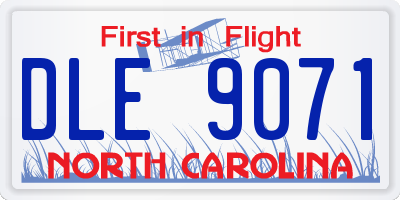 NC license plate DLE9071
