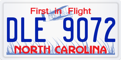 NC license plate DLE9072
