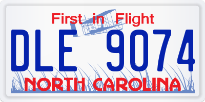 NC license plate DLE9074