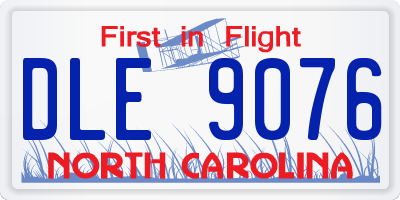 NC license plate DLE9076