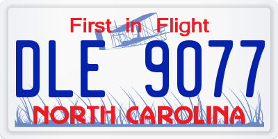 NC license plate DLE9077