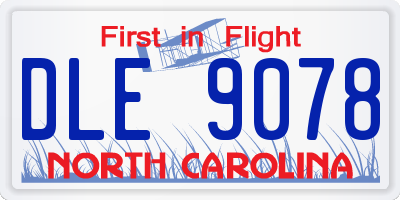 NC license plate DLE9078