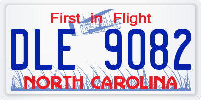 NC license plate DLE9082