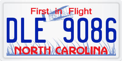 NC license plate DLE9086