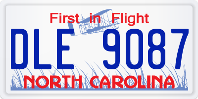 NC license plate DLE9087