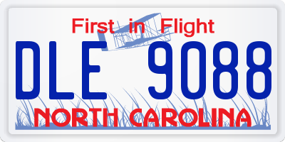 NC license plate DLE9088