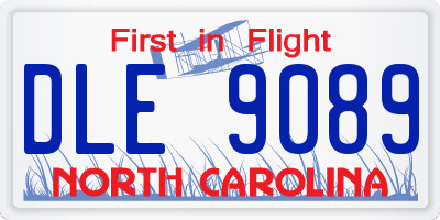 NC license plate DLE9089