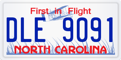 NC license plate DLE9091