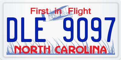 NC license plate DLE9097