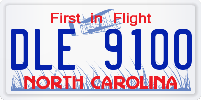 NC license plate DLE9100