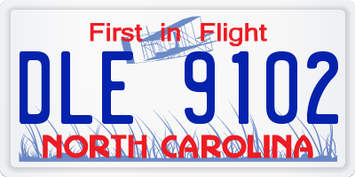 NC license plate DLE9102