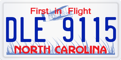 NC license plate DLE9115