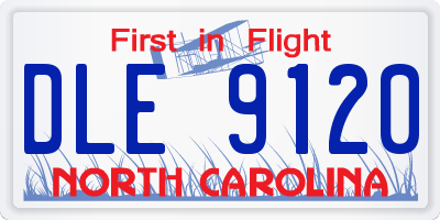 NC license plate DLE9120