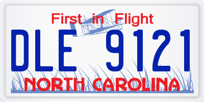 NC license plate DLE9121