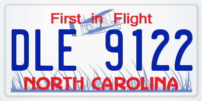 NC license plate DLE9122