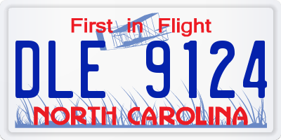 NC license plate DLE9124