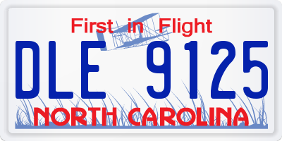 NC license plate DLE9125