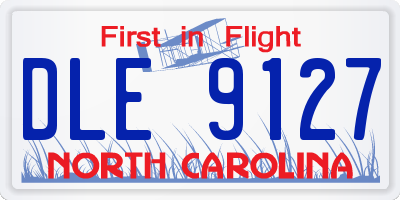 NC license plate DLE9127
