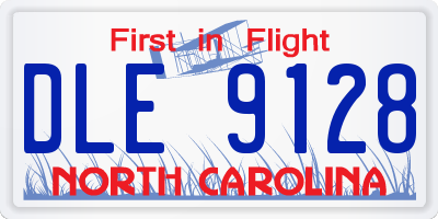 NC license plate DLE9128