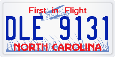 NC license plate DLE9131