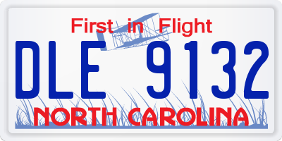 NC license plate DLE9132