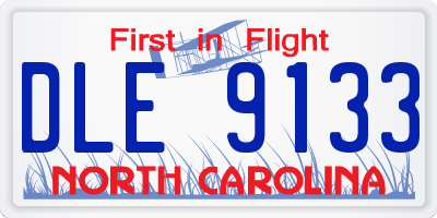 NC license plate DLE9133