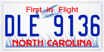 NC license plate DLE9136