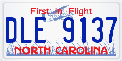 NC license plate DLE9137
