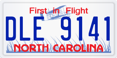 NC license plate DLE9141