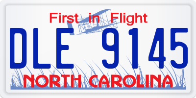NC license plate DLE9145