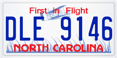 NC license plate DLE9146