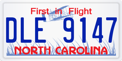 NC license plate DLE9147