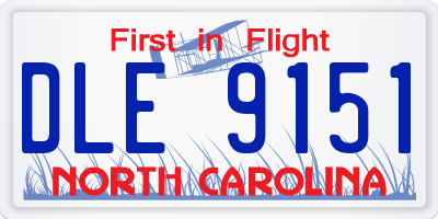 NC license plate DLE9151