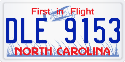 NC license plate DLE9153