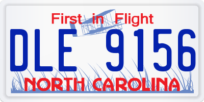 NC license plate DLE9156