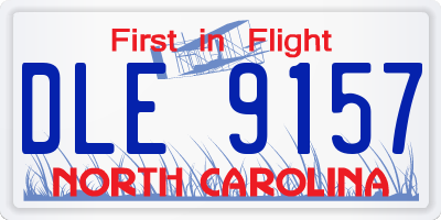 NC license plate DLE9157